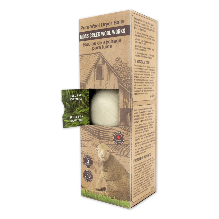 WHITE WOOL DRYER BALLS 3PK