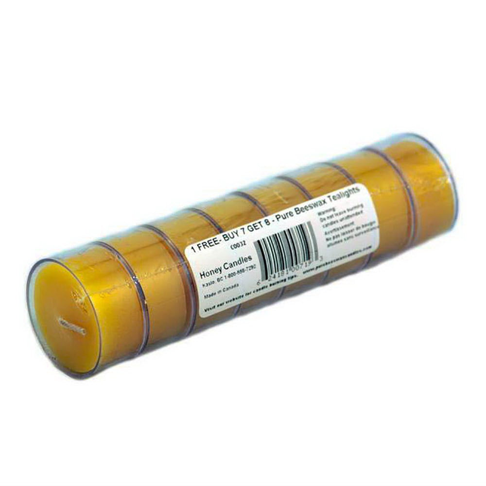 GOLD BEESWAX TEALIGHT CANDLES 8PK