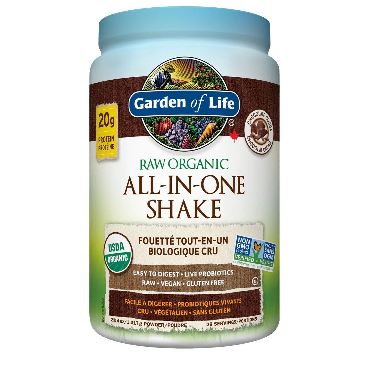 RAW ALL-IN-ONE SHAKE CHOCOLATE 1017G