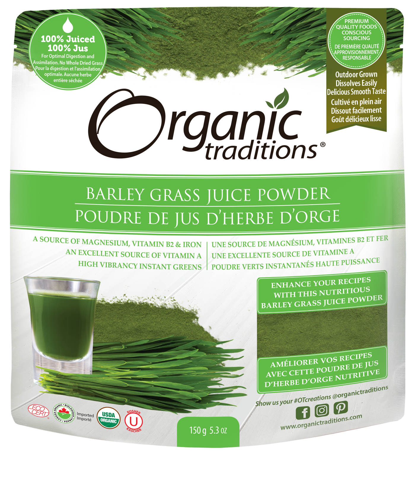 ORGANIC BARLEY GRASS JUICE POWDER 150G