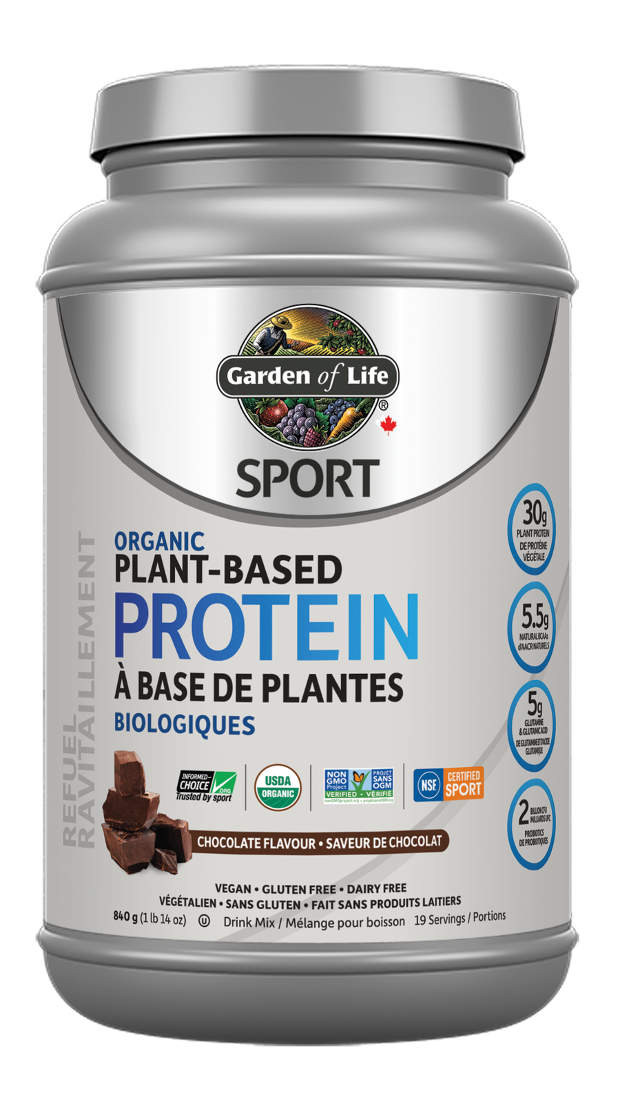 SPORT ORGANIC PLANT-BASED PROTEIN CHOCOLATE 840G