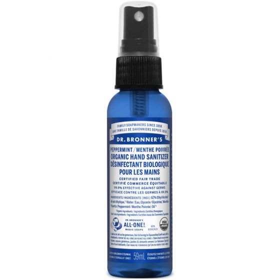 ORGANIC HAND SANITIZER PEPPERMINT 59ML