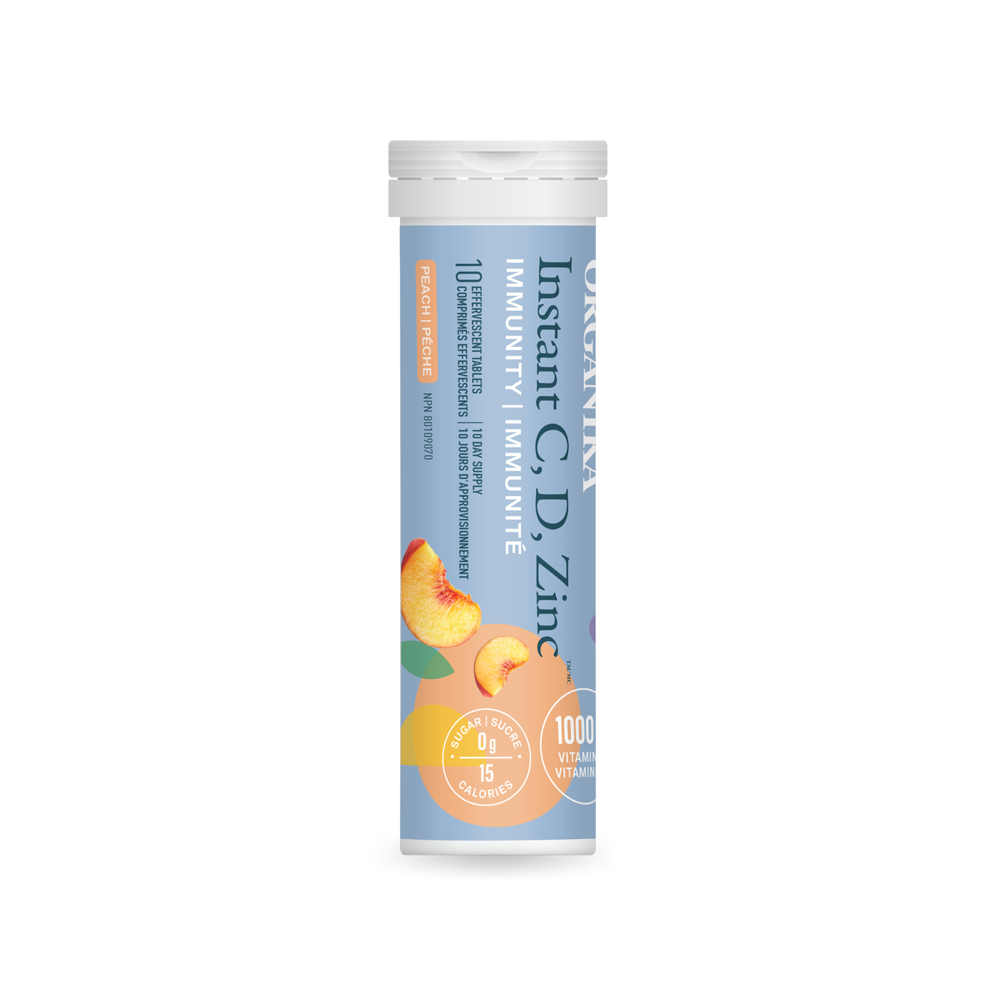 INSTANT IMMUNITY C + D + ZINC PEACH 10T