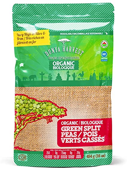 ORGANIC GREEN SPLIT PEAS 1LB