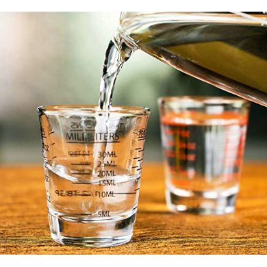 SHOT GLASS WITH GRADUATED MEASURE