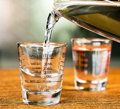 SHOT GLASS WITH GRADUATED MEASURE