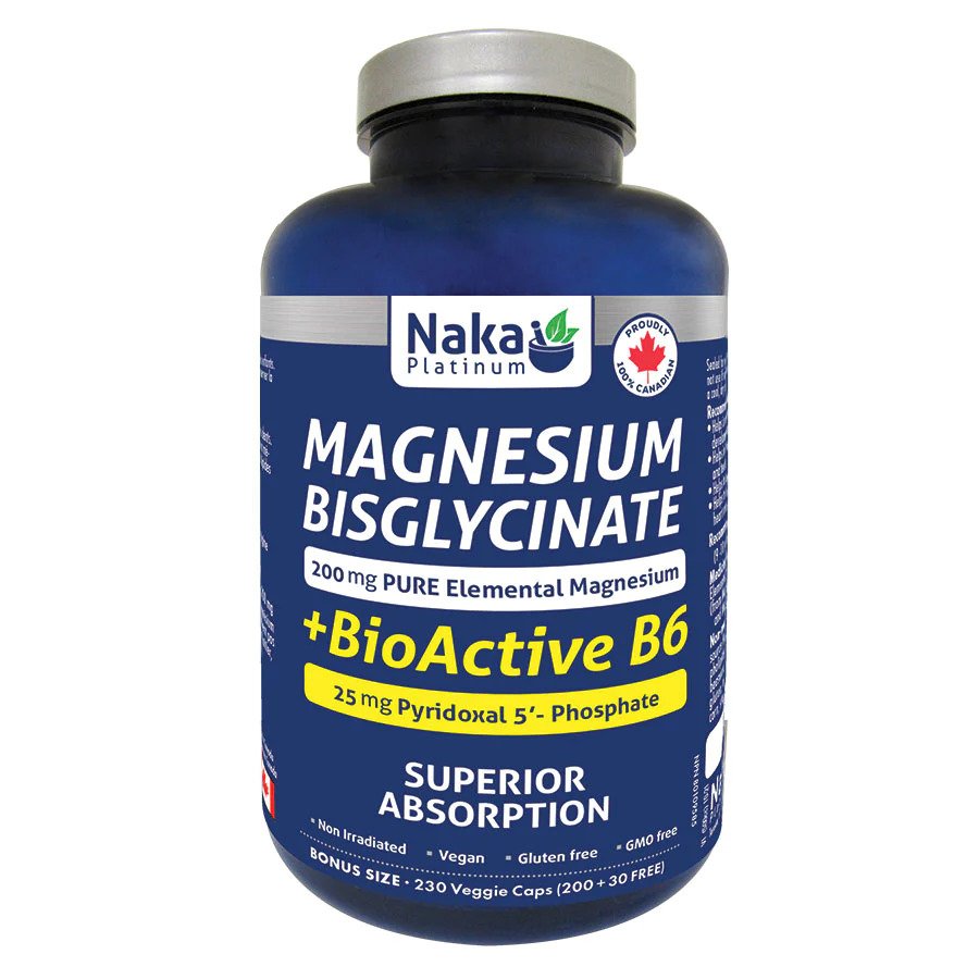 MAGNESIUM BISGLYCINATE 200MG + BIOACTIVE B6 25MG 230C