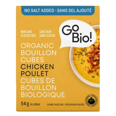 ORGANIC CHICKEN BOUILLON CUBES NO SALT 54G