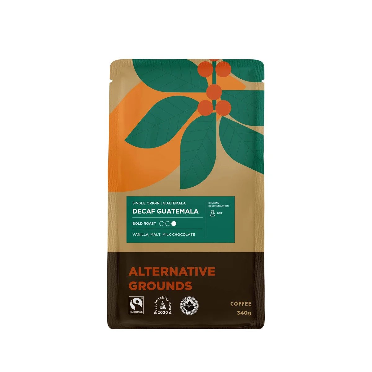ORGANIC COFFEE BEANS DECAF GUATEMALA 340G