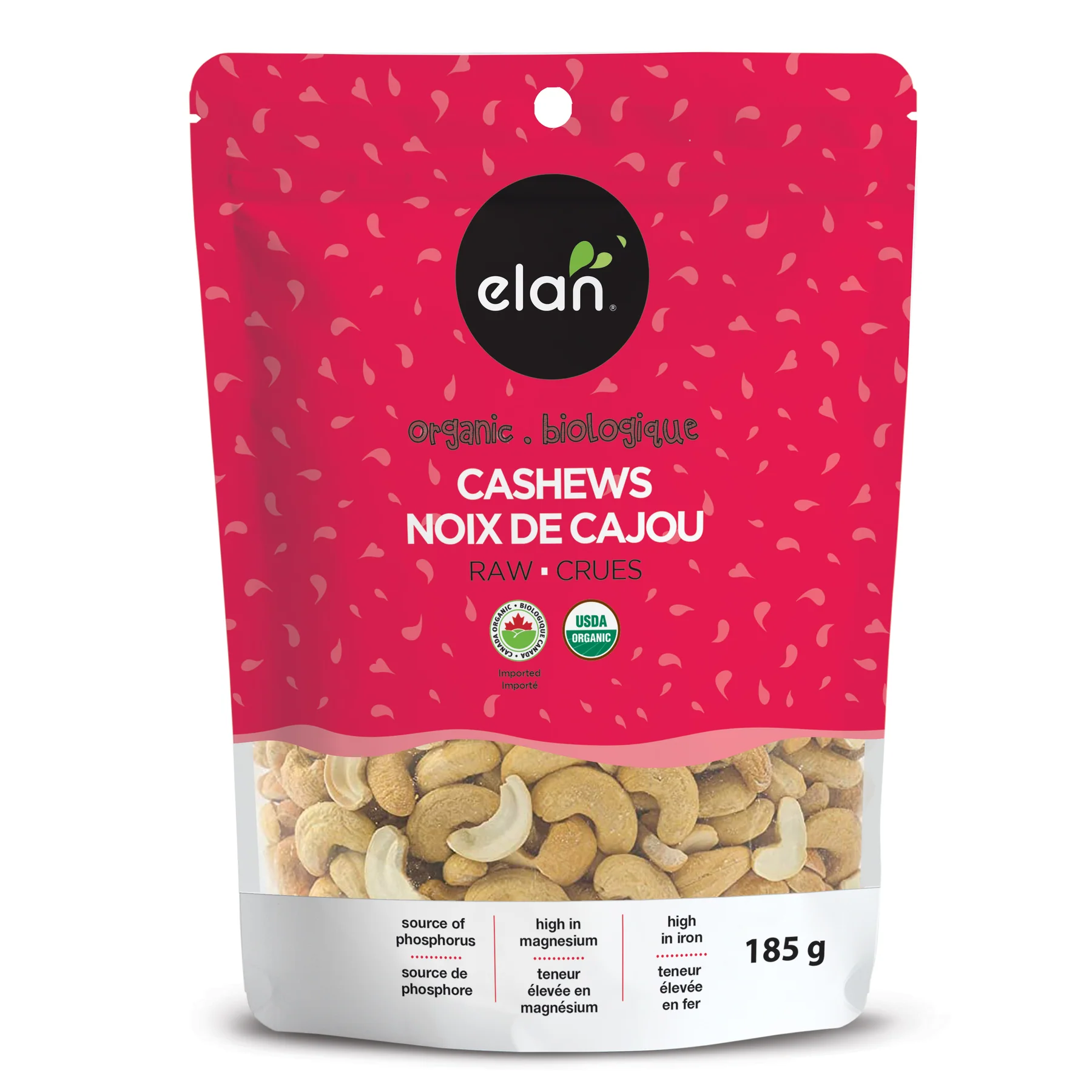 ORGANIC RAW CASHEWS 185G