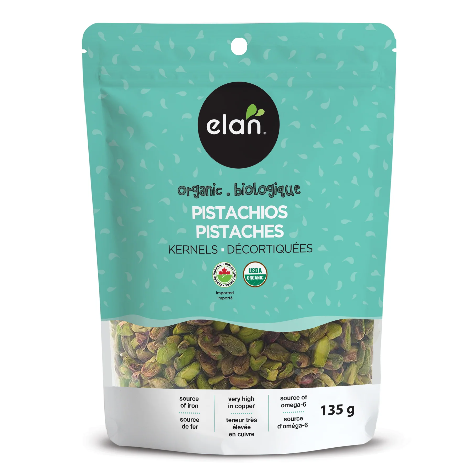 ORGANIC RAW PISTACHIOS 135G