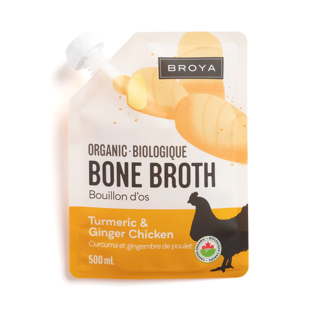 ORGANIC TURMERIC & GINGER CHICKEN BONE BROTH 500ML
