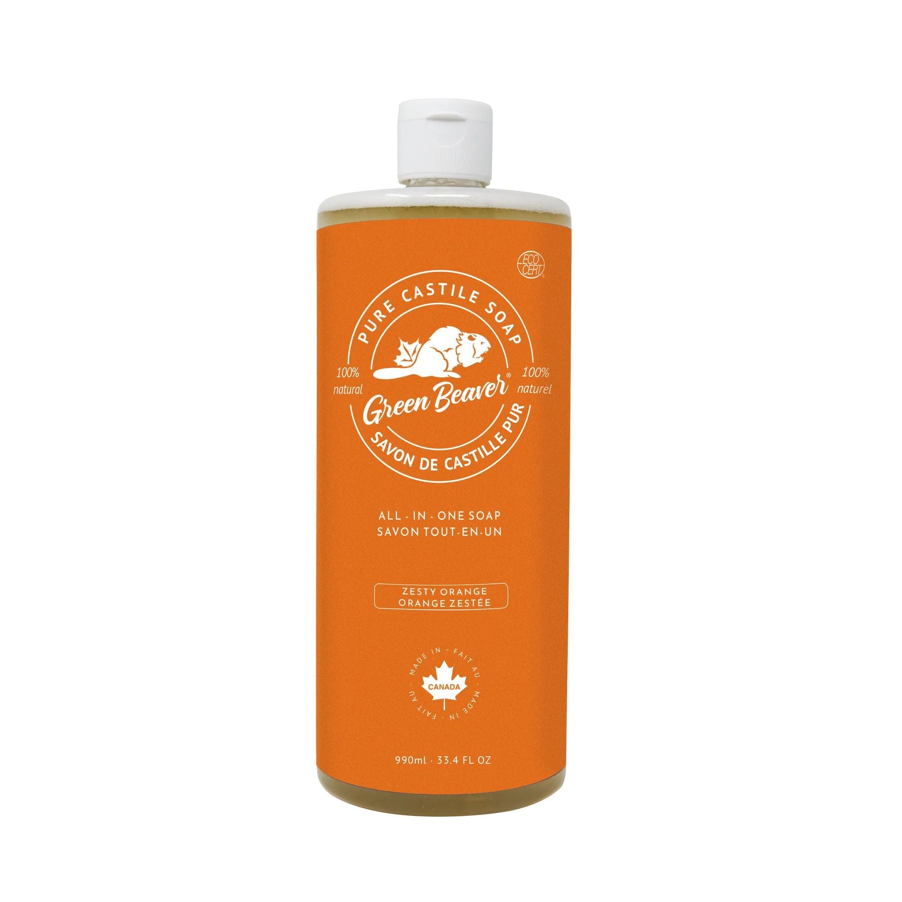 ALL-PURPOSE LIQUID CASTILLE SOAP ZESTY ORANGE 990ML