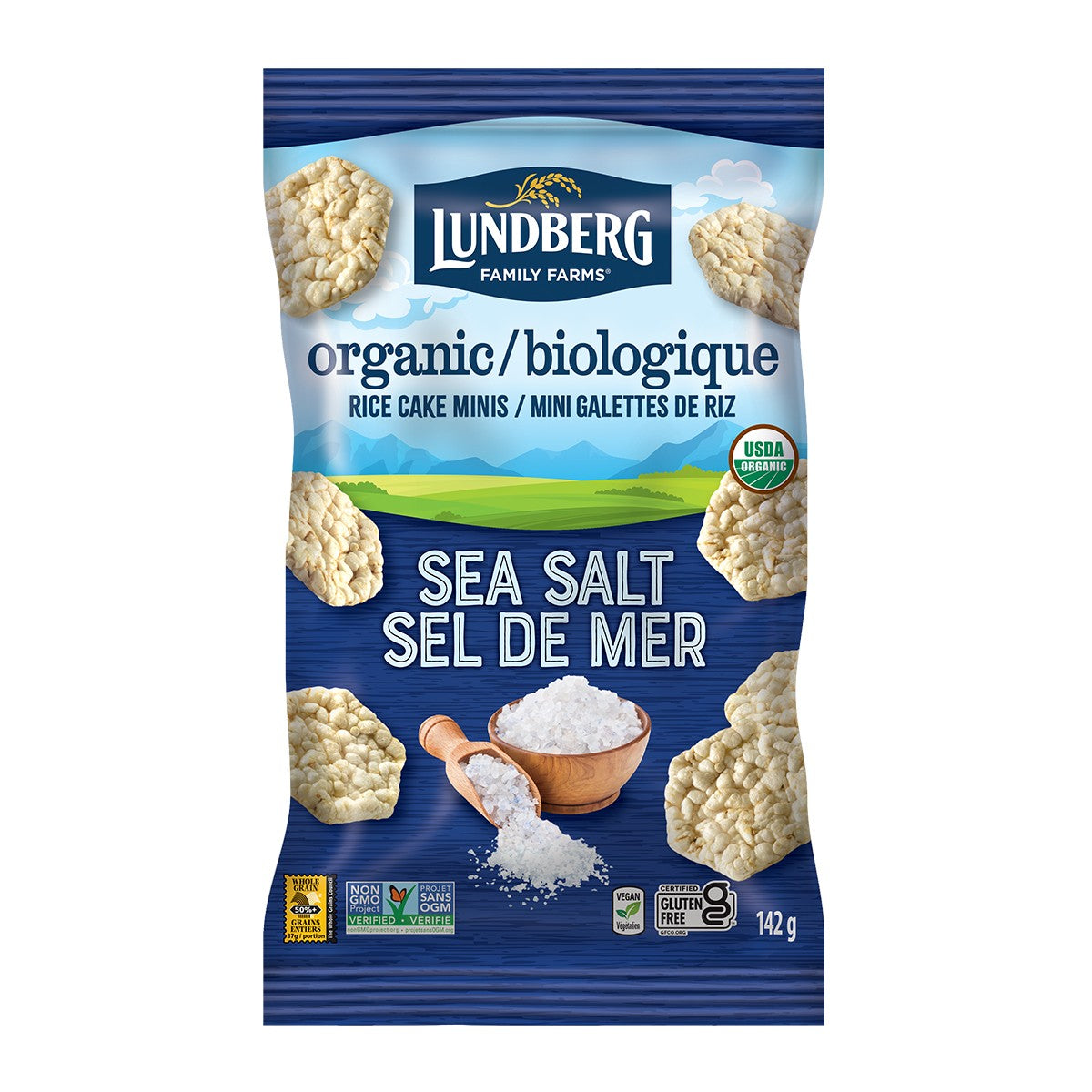 ORGANIC MINI RICE CAKES SEA SALT 142G