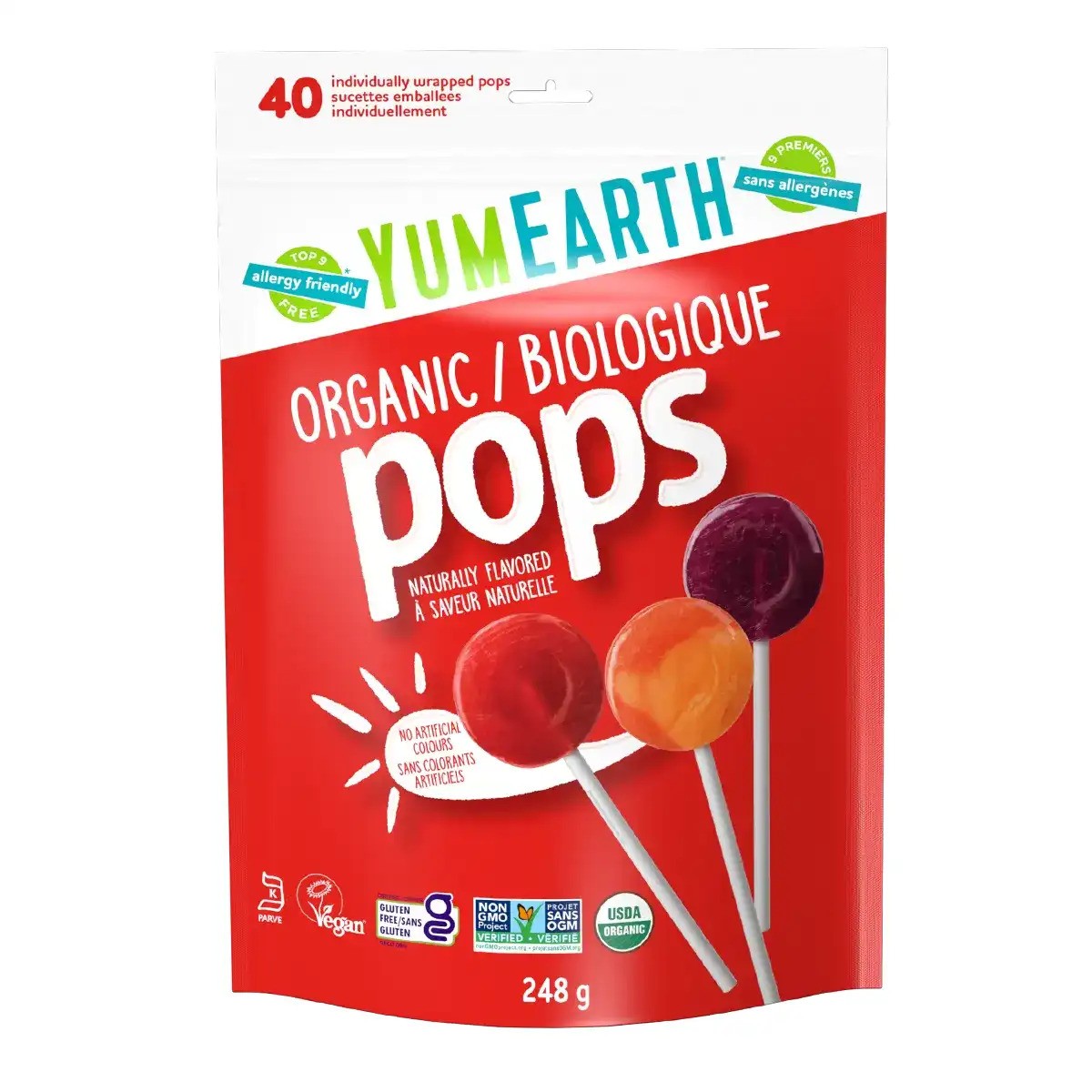 ORGANIC LOLLIPOPS 40CT