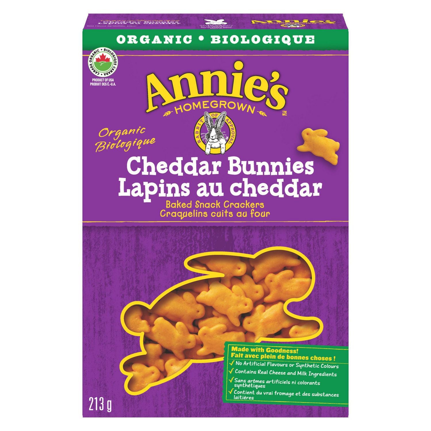 ORGANIC CHEDDAR BUNNIES 210G