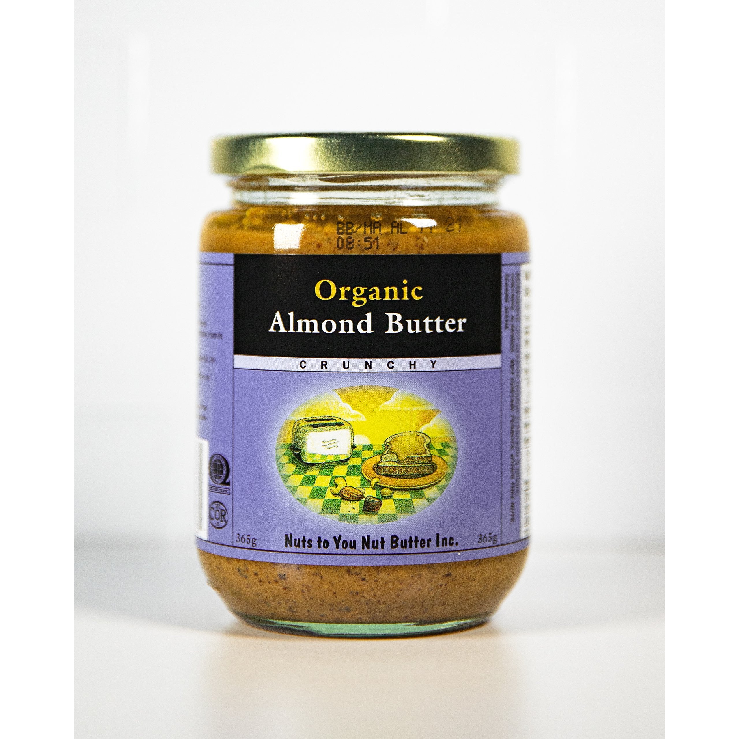 ORGANIC ALMOND BUTTER CRUNCHY 365G