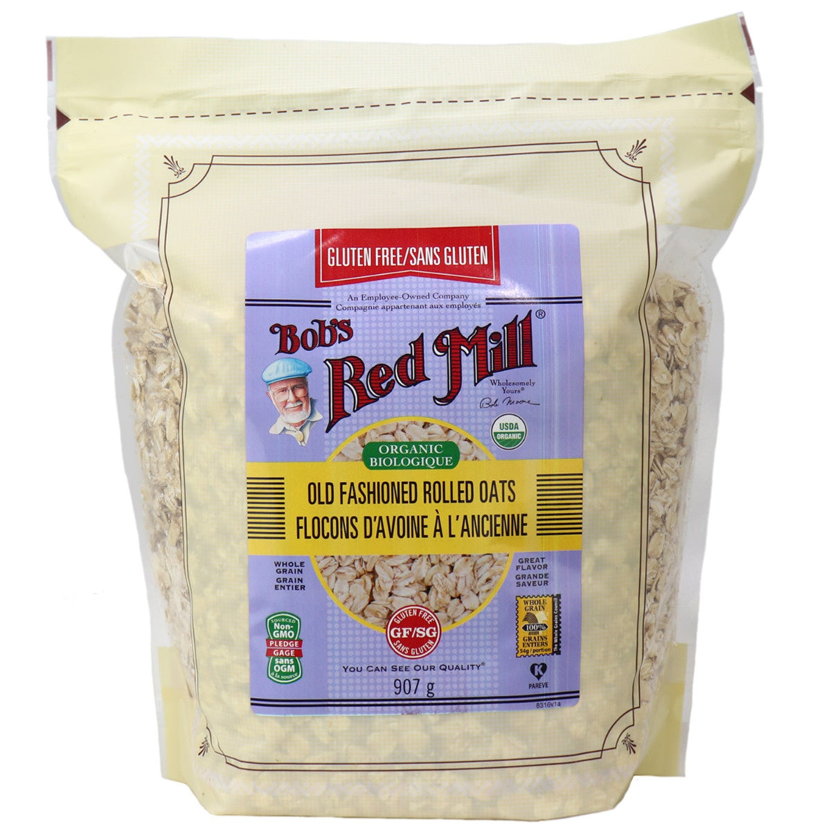 ORGANIC GLUTEN-FREE ROLLED OATS 907G