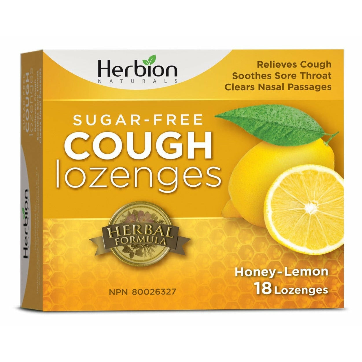 SUGAR-FREE HONEY LEMON COUGH DROPS 18CT