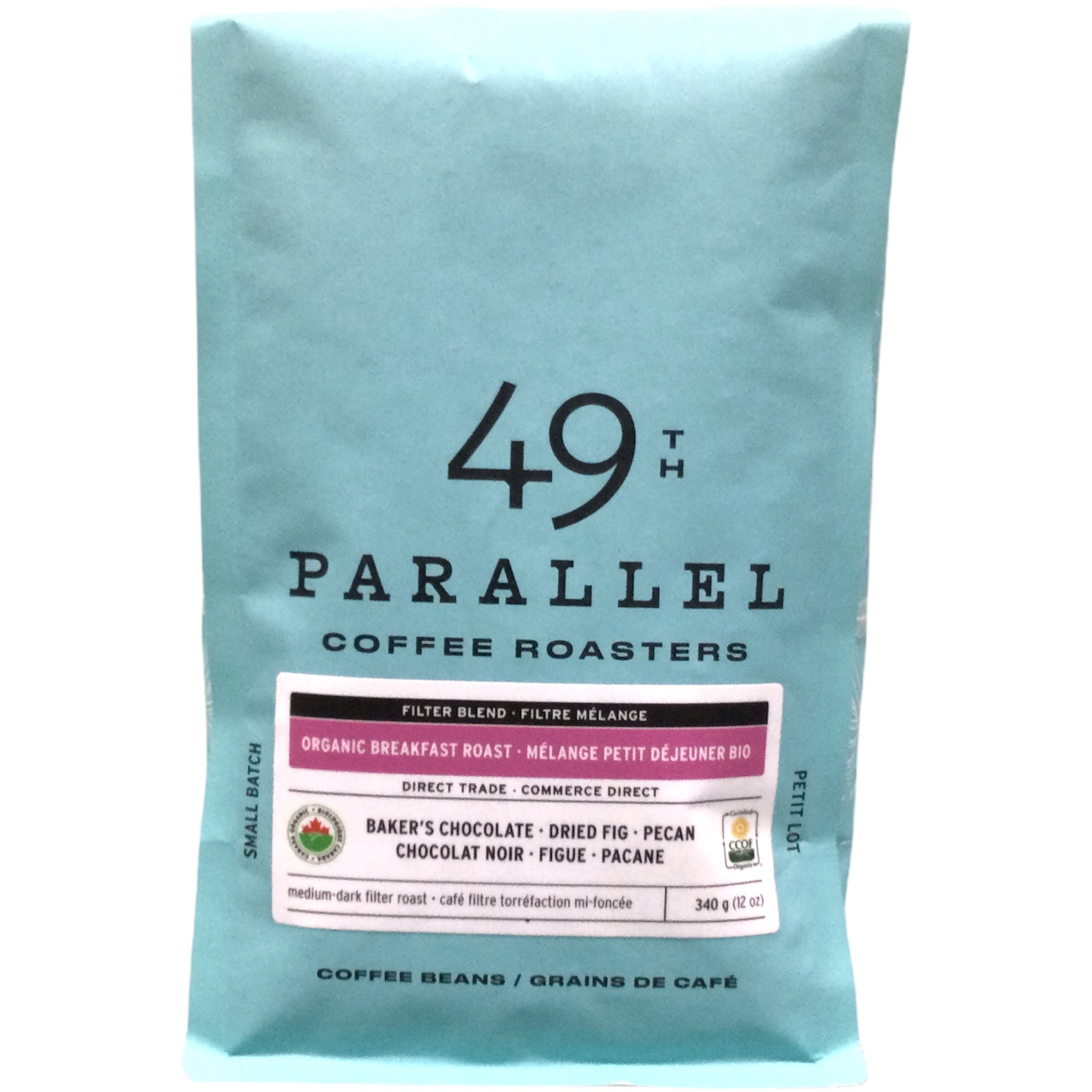 ORGANIC BREAKFAST ROAST WHOLE BEAN COFFEE 340G