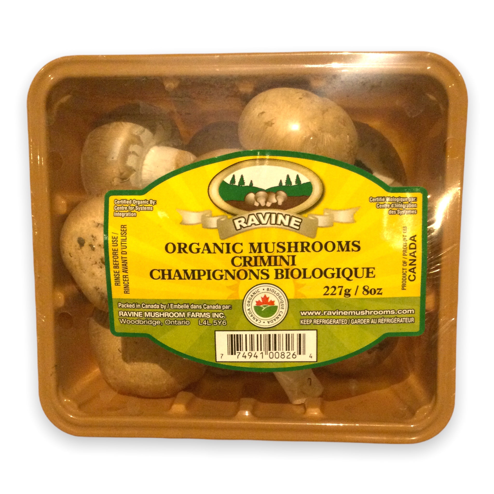 ORGANIC BROWN (CREMINI) MUSHROOMS 227G