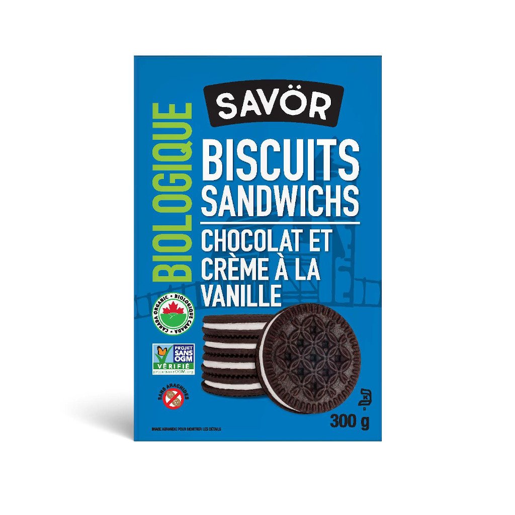 ORGANIC CHOCOLATE VANILLA SANDWICH COOKIES