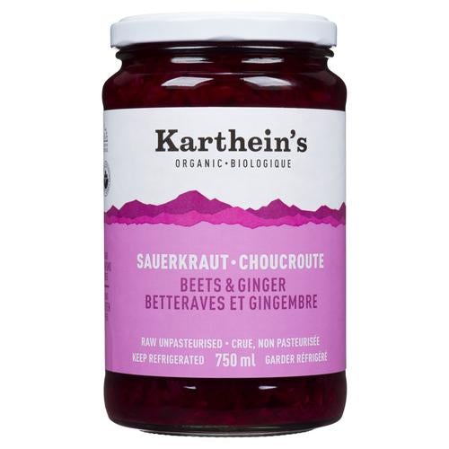 RAW BEET & GINGER SAUERKRAUT 750ML