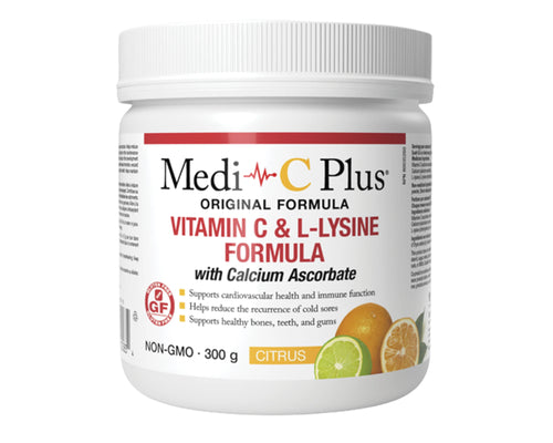 VITAMIN C & L-LYSINE WITH CALCIUM ASCORBATE - CITRUS 300G