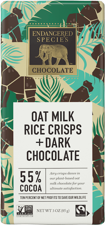 DARK CHOCOLATE + OAT MILK & RICE CRISPS