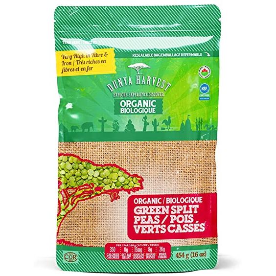 ORGANIC GREEN SPLIT PEAS 1LB