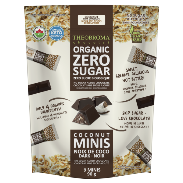 ZERO SUGAR DARK CHOCOLATE COCONUT MINIS 90G