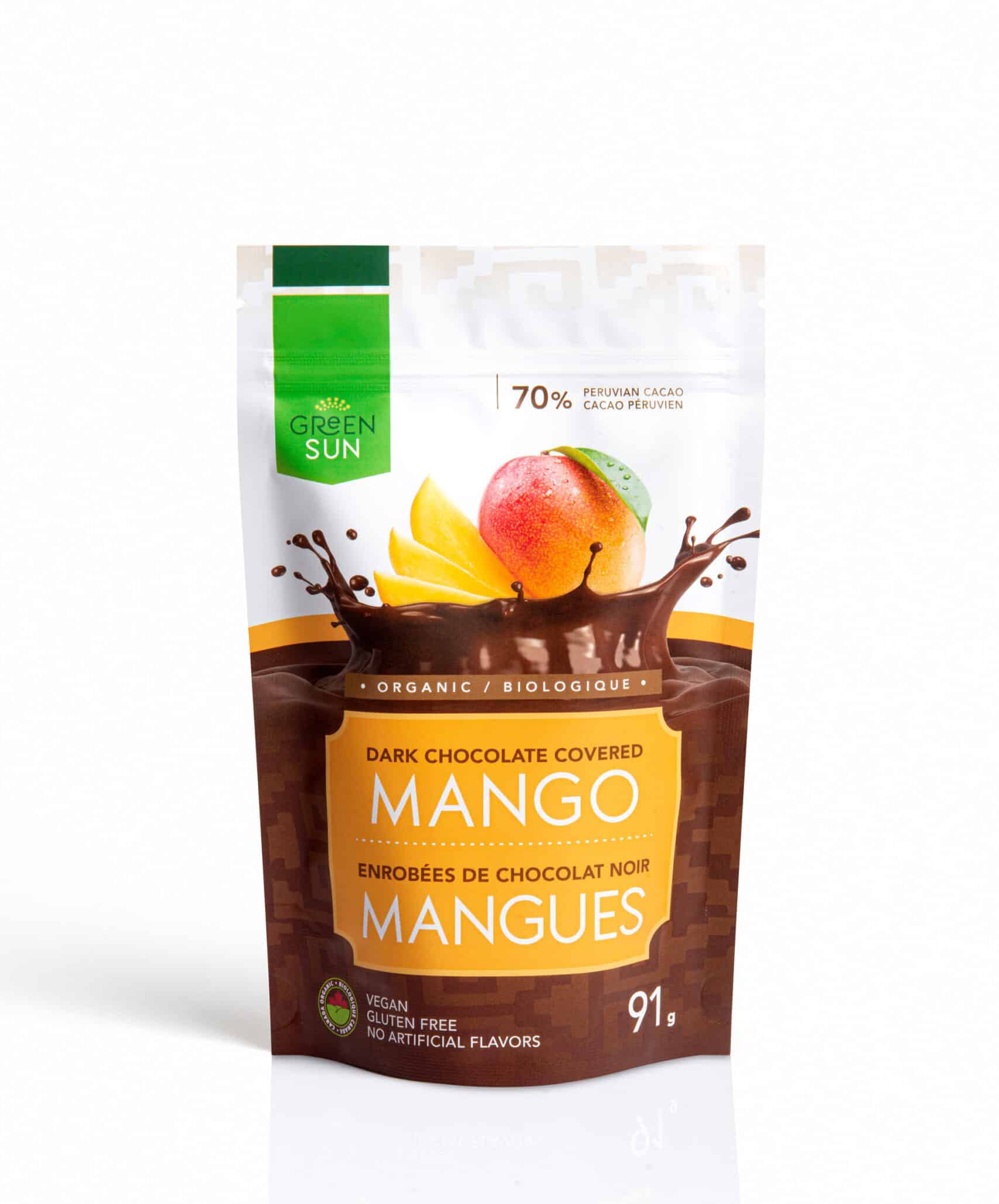 ORGANIC DARK CHOCOLATE COVERED MANGO 91G