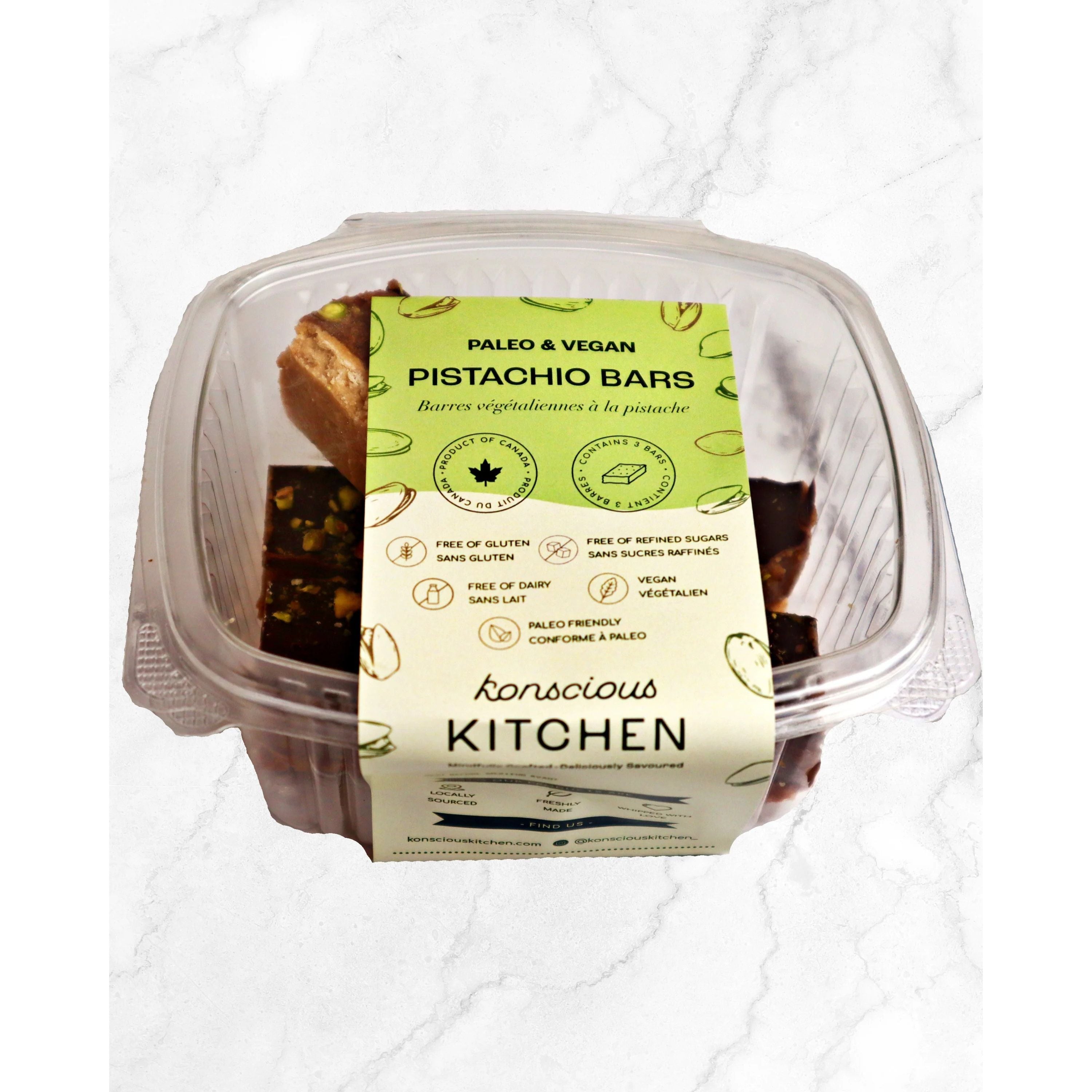 VEGAN PISTACHIO BARS 210G
