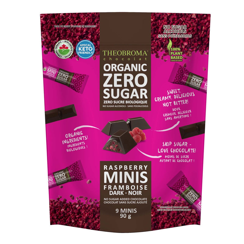 ZERO SUGAR DARK CHOCOLATE RASPBERRY MINIS 90G