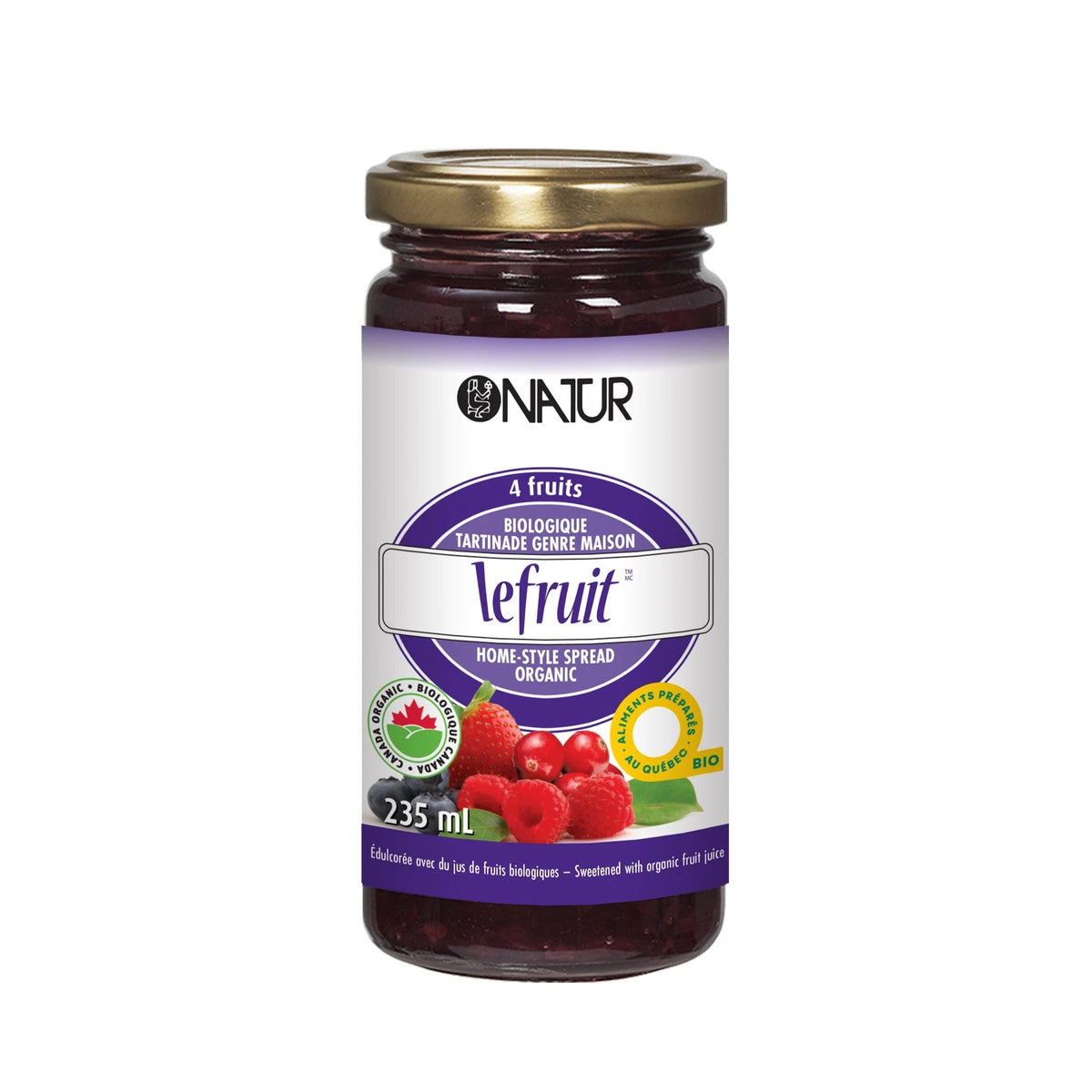 ORGANIC FRUIT SPREAD 4 FRUITS 235ML