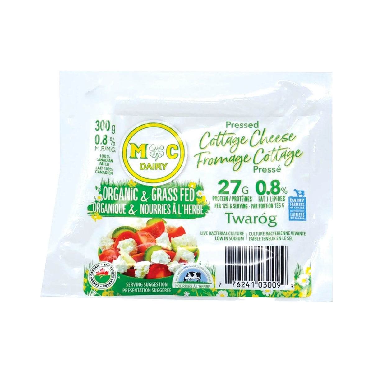 PRESSED ORGANIC COTTAGE CHEESE 400G