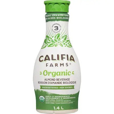 ALMOND BEVERAGE ORGANIC UNSWEETENED 1.4L