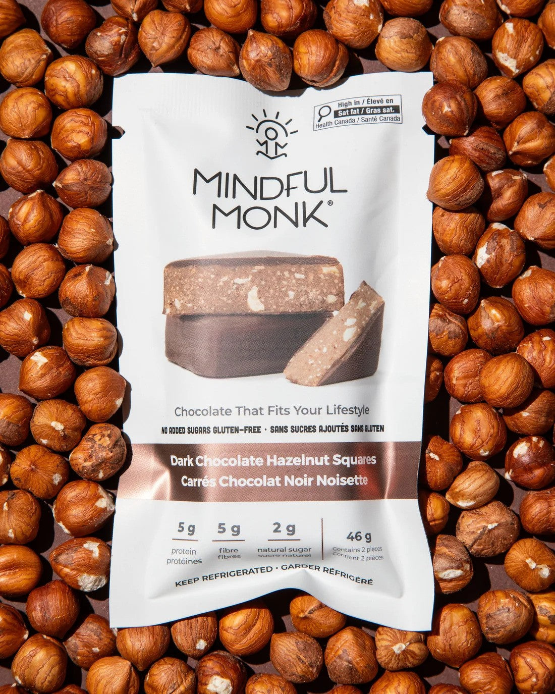 DARK CHOCOLATE HAZELNUT SQUARES 46G
