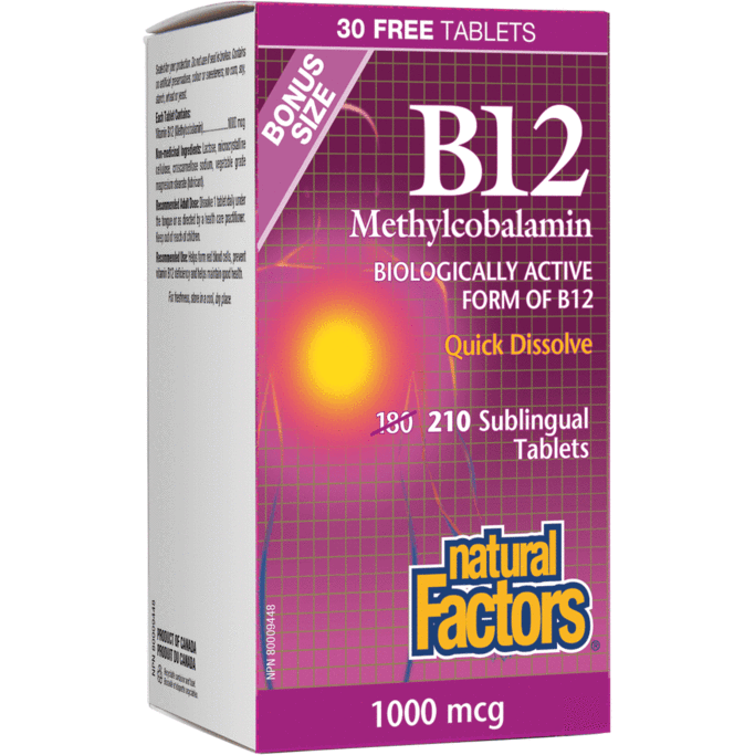 VITAMIN B12 1000MCG SUBLINGUAL 210T BONUS
