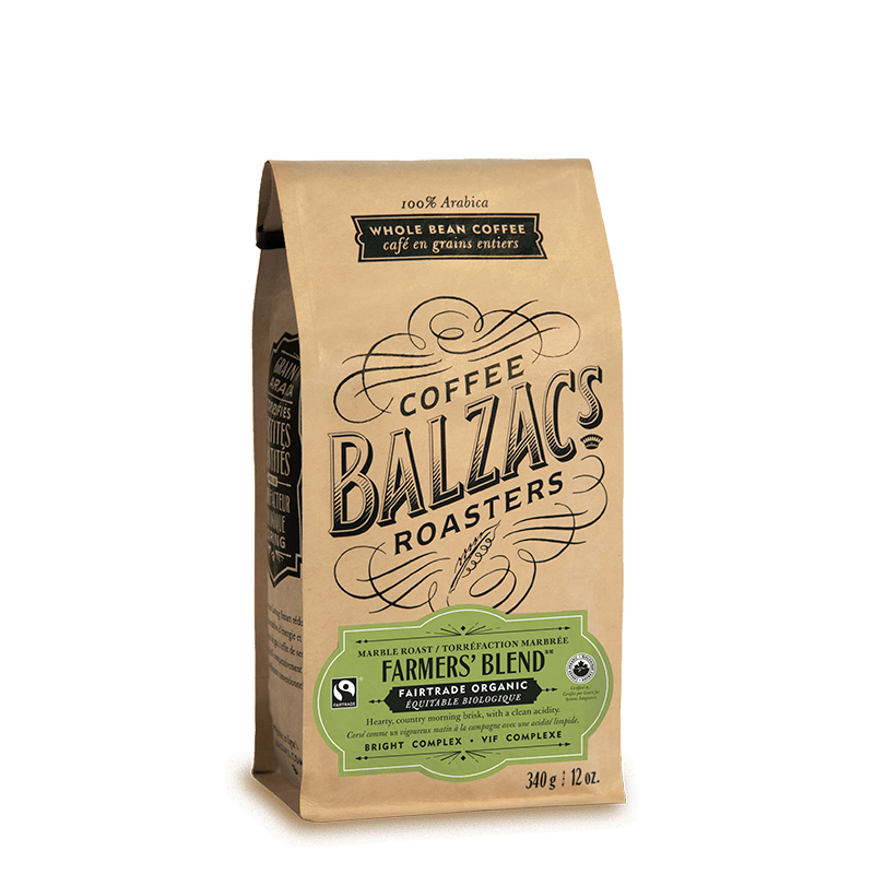 ORGANIC FARMER'S BLEND WHOLE BEAN COFFEE 340G