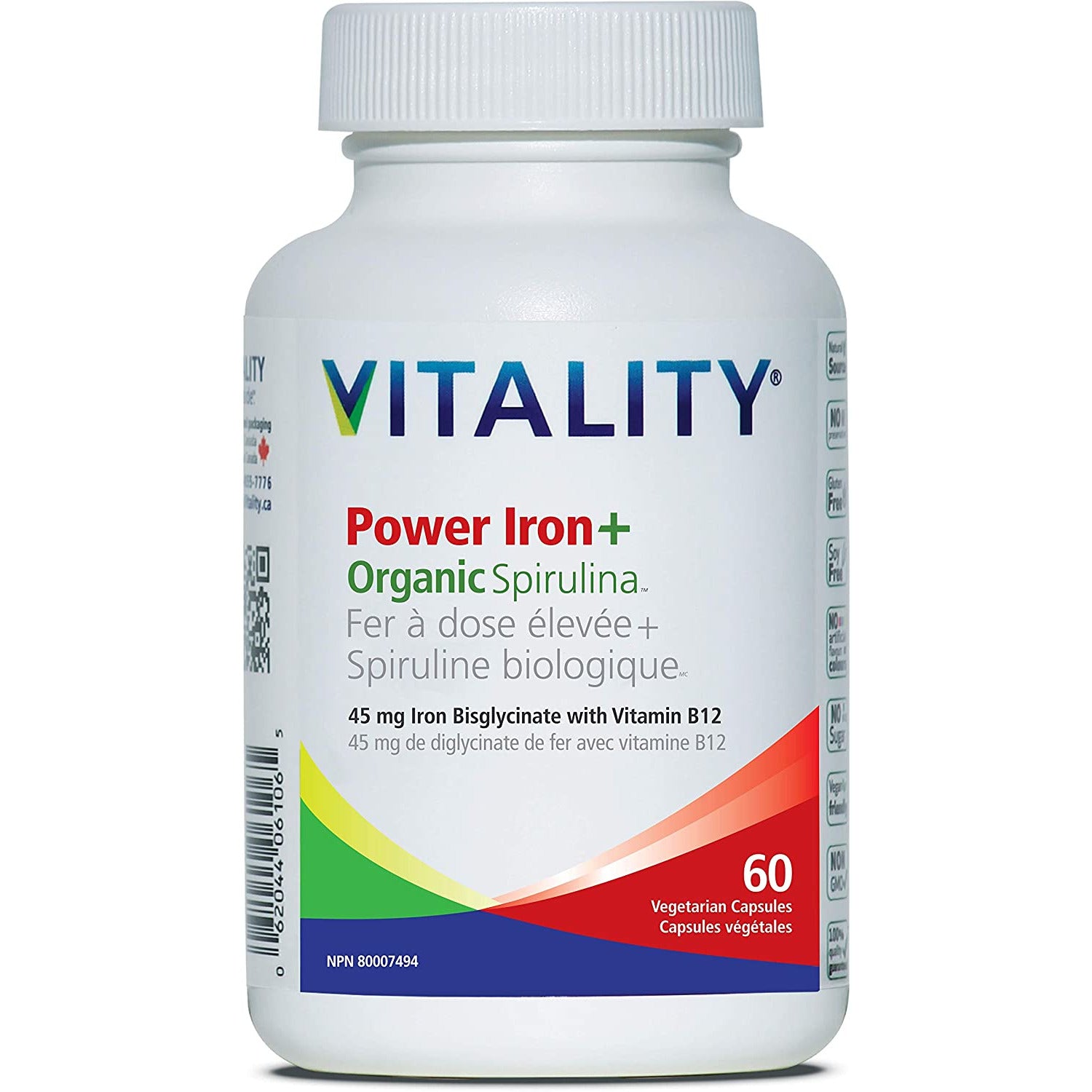 POWER IRON + ORGANIC SPIRULINA 60C