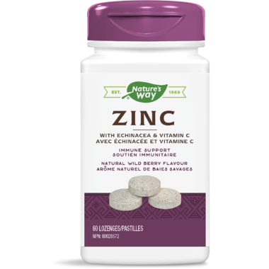 ZINC + ECHINACEA & VITAMIN C 60 LOZENGES